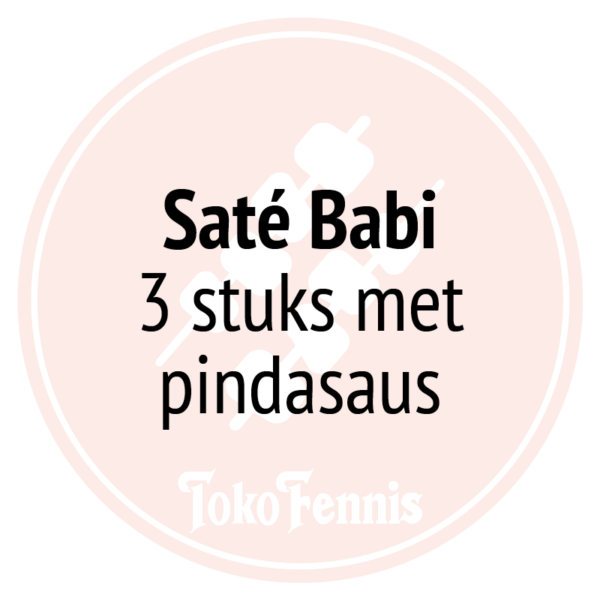 Saté Babi 3 stuks met pindasaus
